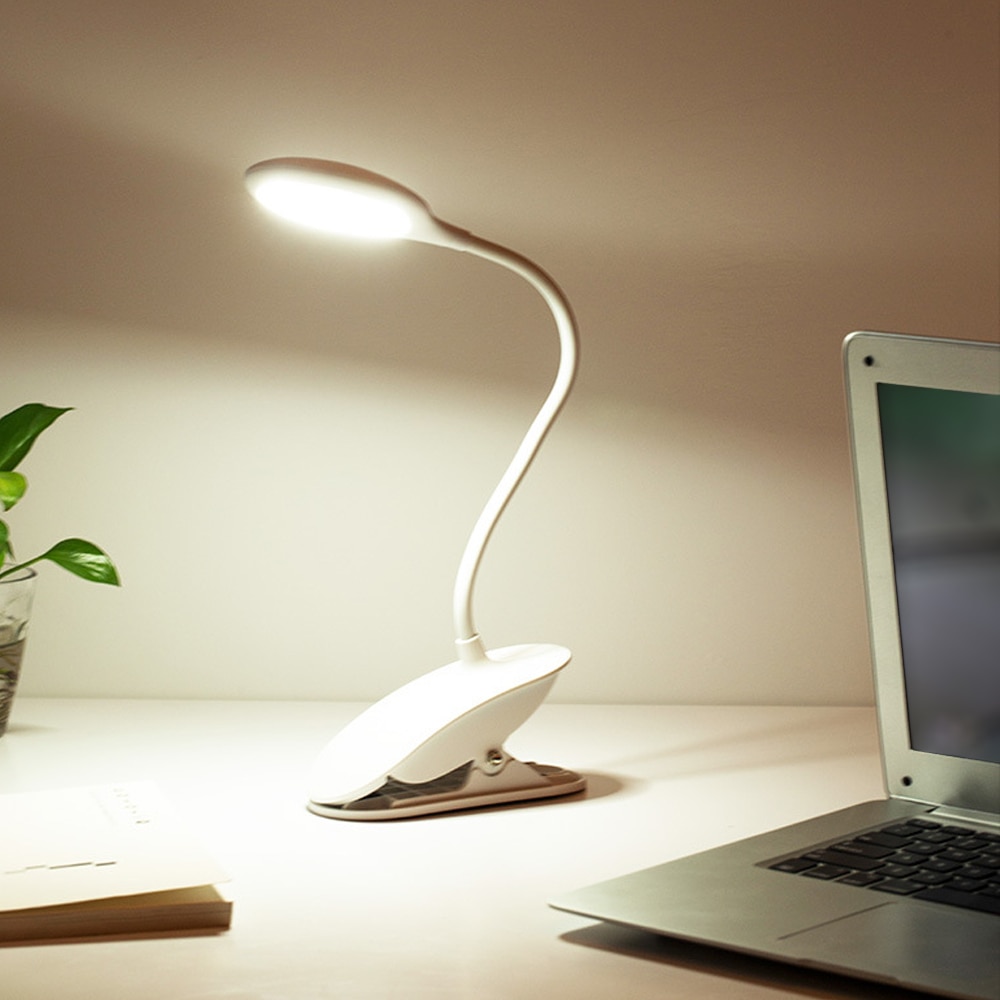 터치 컨트롤 밝기 조절 클립온 테이블 램프 USB led 시선을 돌보는 야간 조명 360 ° 유연한 조명 각도 공부 읽기 작업